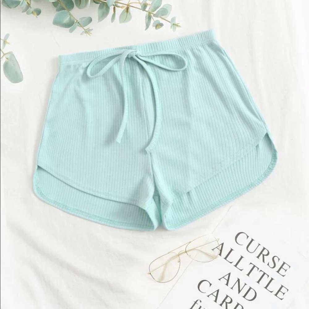 light blue shorts